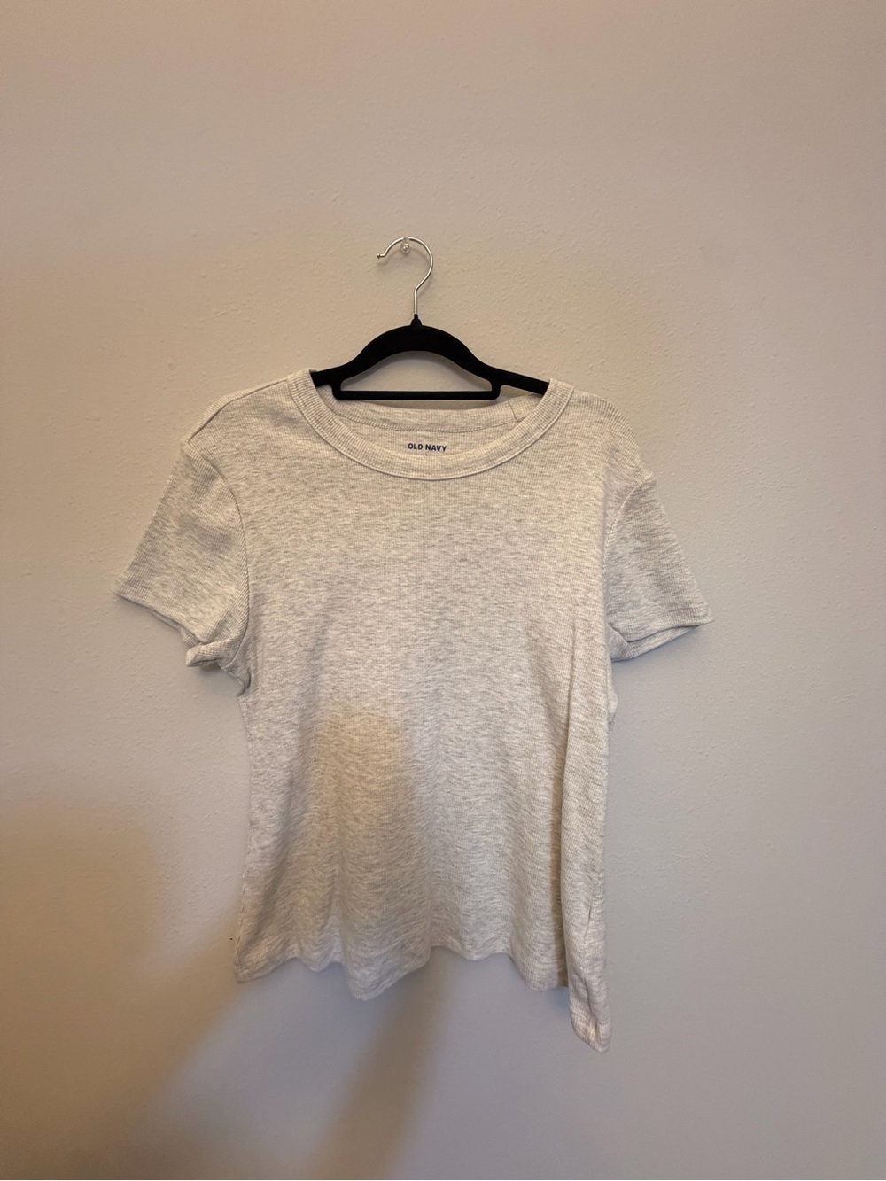 Old Navy Women's Light Heather Gray Short Sleeve Crew Tee